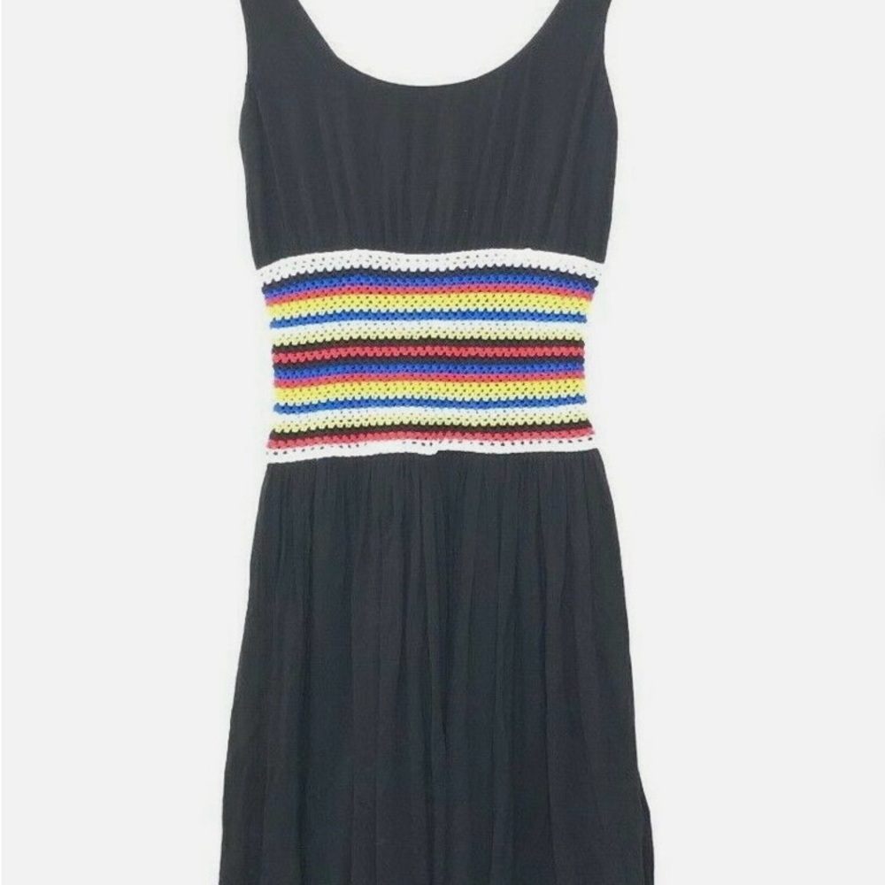 Bailey 44 Black Cotton dress with crochet waist insert